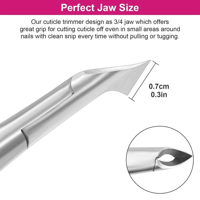 CGBE Cuticle Clipper Professional Cuticle Trimmer Remover Tools, Non-slip Silicone Handle Stainless Steel Alicates Para Manicura Profesional for Dry Skin (Rose) - Image 4